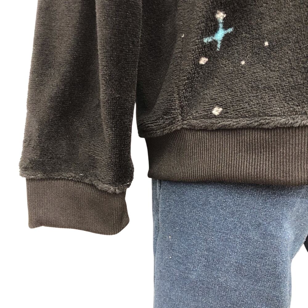 NWOT Fifth Sun Santa on a Unicorn in the Universe Black Fleece Top Long Sleeve - Picture 7 of 16